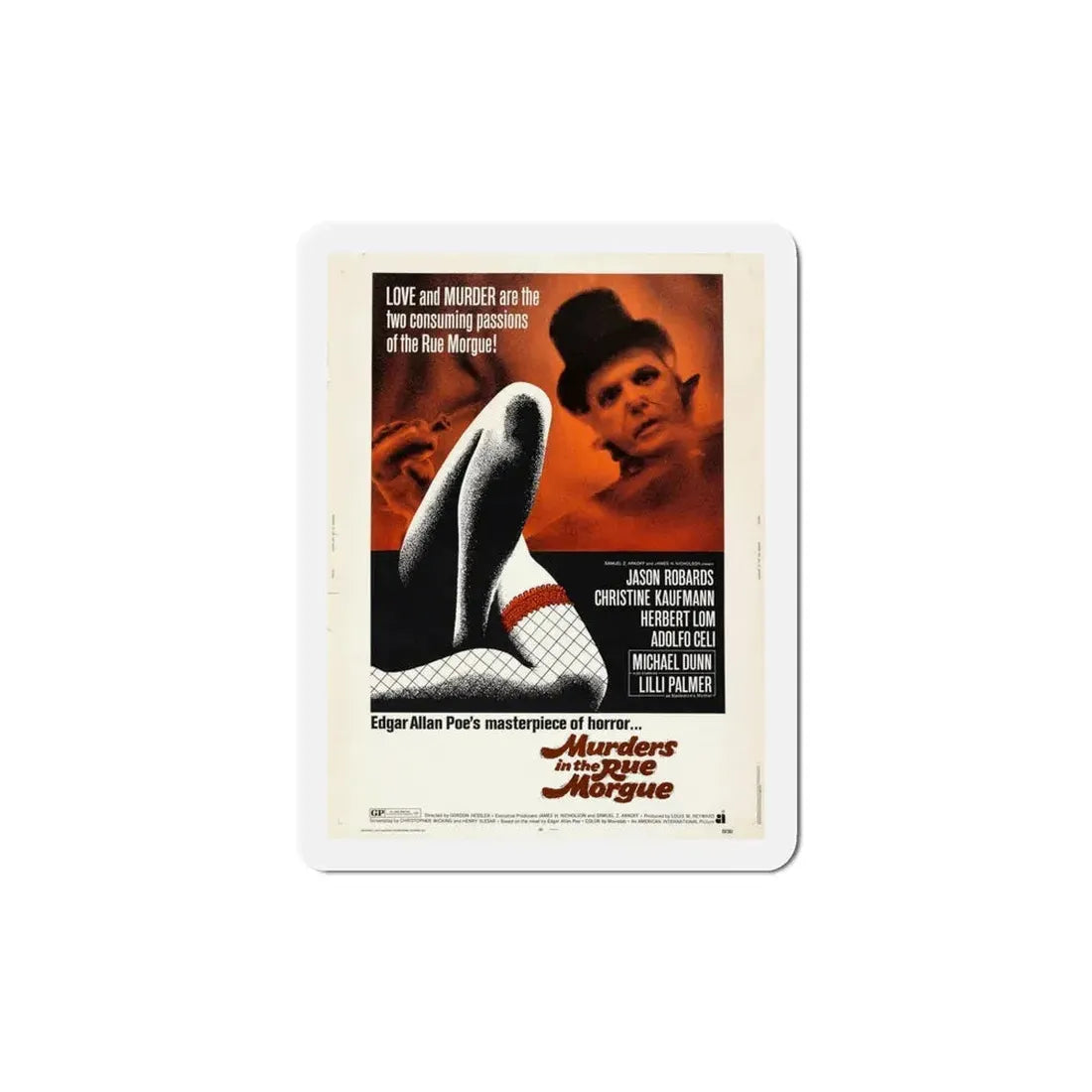 Murders in the Rue Morgue 1971 Movie Poster Refrigerator Magnet 5 Inch - The Sticker Space