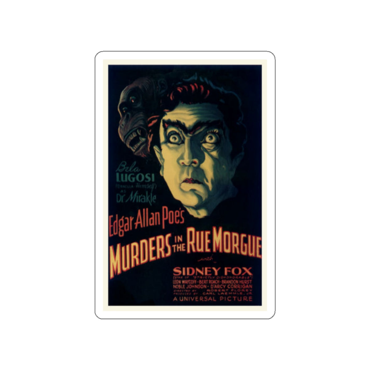 MURDERS IN THE RUE MORGUE (2) 1971 Movie Poster STICKER Vinyl Die-Cut Decal-2 Inch-The Sticker Space