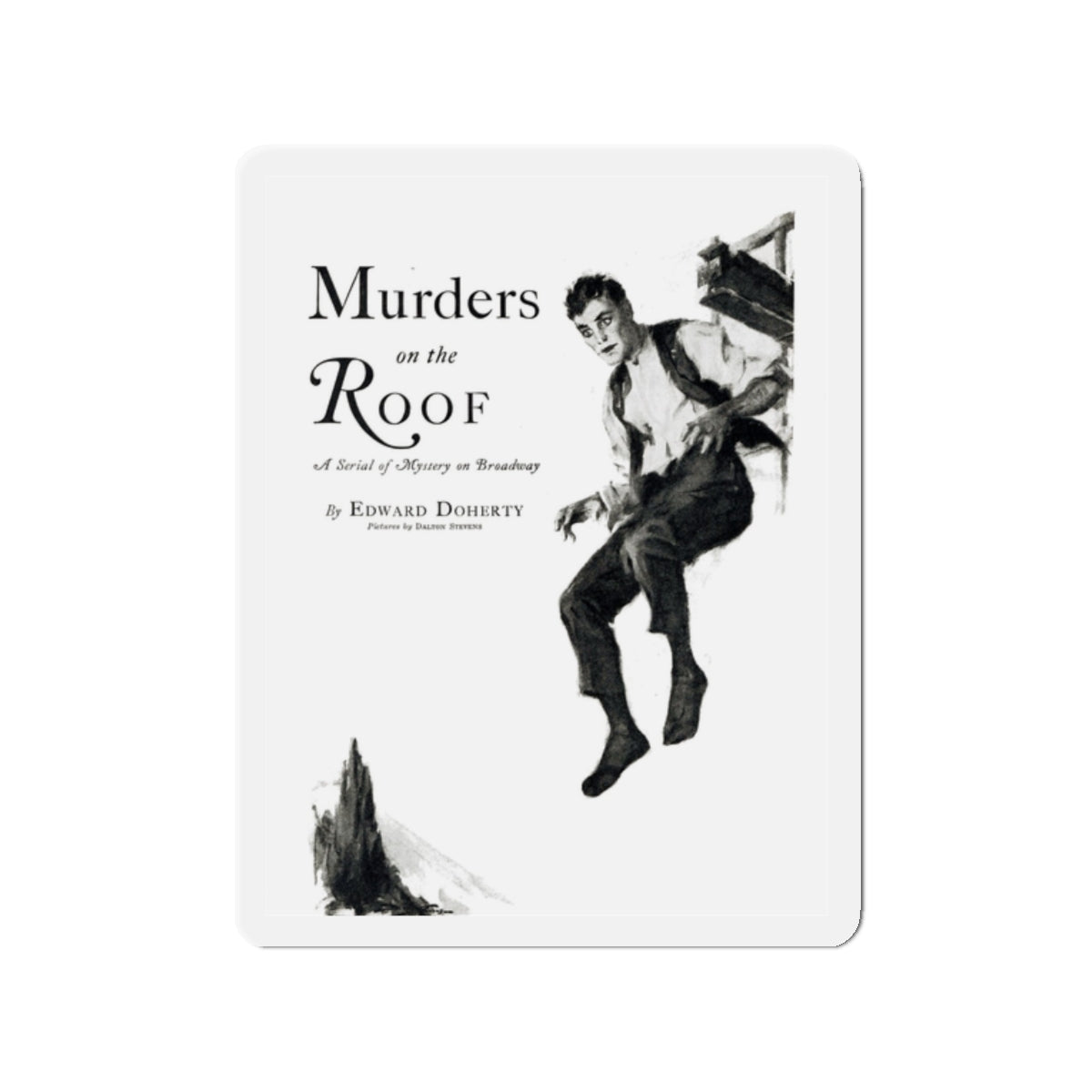 Murders on the Roof (1), Liberty magazine, March 2, 1929 (Magazine Illustration) Refrigerator Magnet-2" x 2"-The Sticker Space