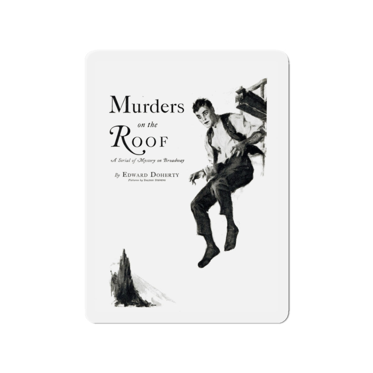 Murders on the Roof (1), Liberty magazine, March 2, 1929 (Magazine Illustration) Refrigerator Magnet-3" x 3"-The Sticker Space