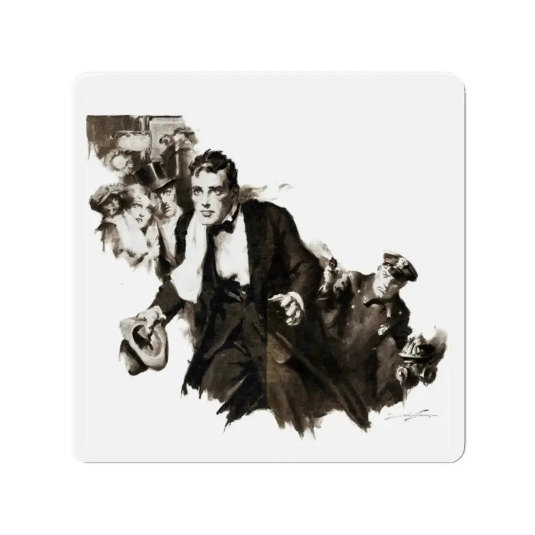 Murders on the Roof (2), Liberty magazine, March 2, 1929 (Magazine Illustration) Refrigerator Magnet - The Sticker Space