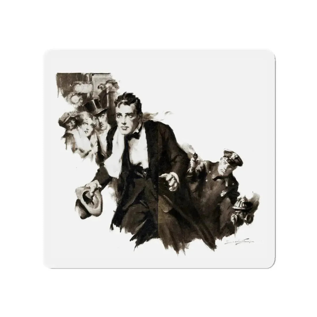 Murders on the Roof (2), Liberty magazine, March 2, 1929 (Magazine Illustration) Refrigerator Magnet - The Sticker Space