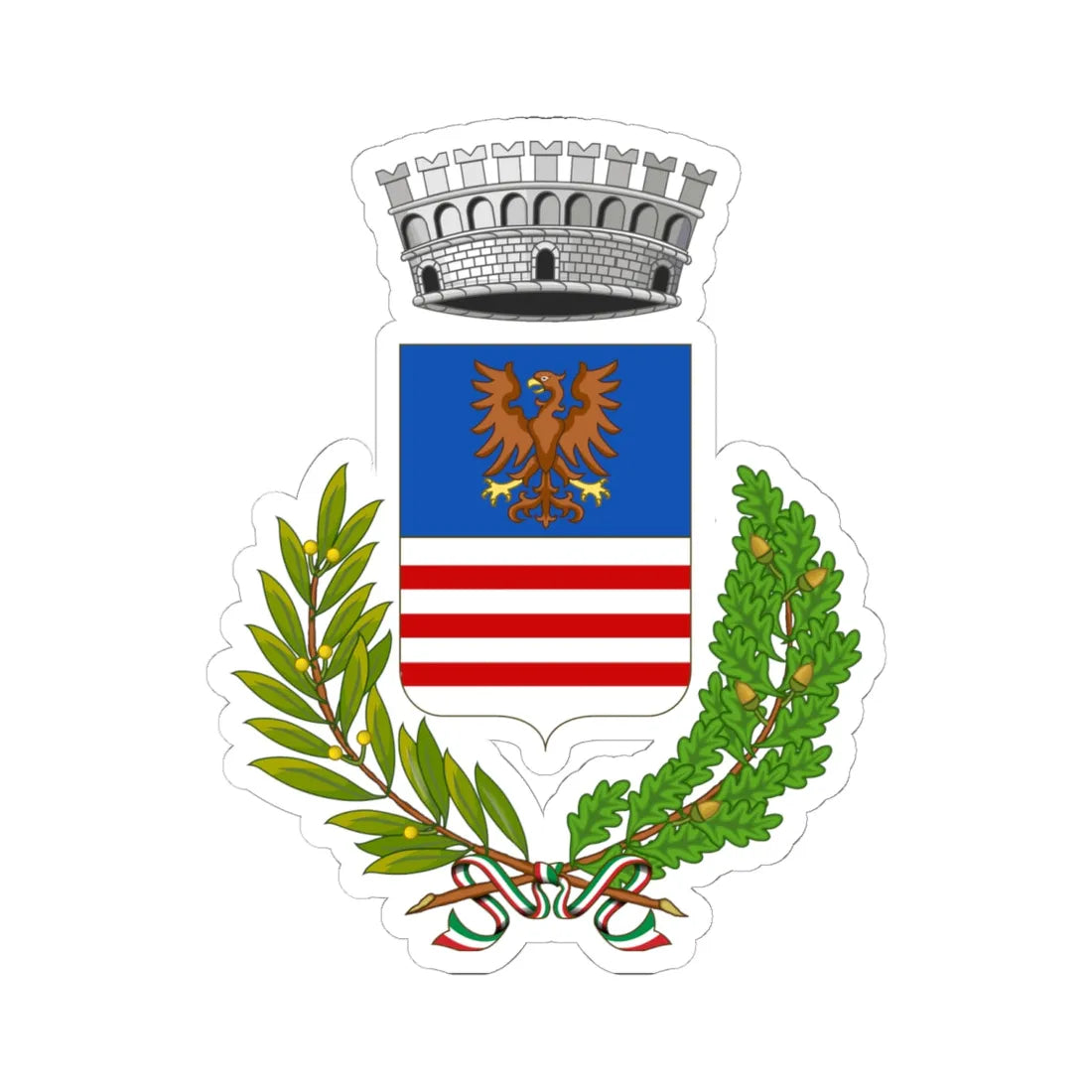 Murialdo-Stemma (Italy) (Coat of Arms) STICKER Vinyl Kiss-Cut Decal 6 Inch White - The Sticker Space