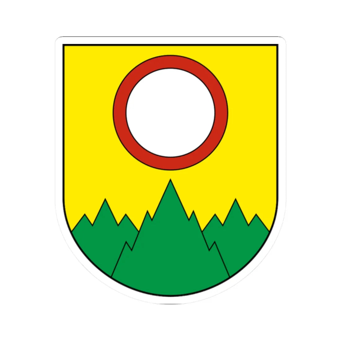 Muriaux-blazon (Switzerland) (Coat of Arms) STICKER Vinyl Kiss-Cut Decal 2 Inch White - The Sticker Space