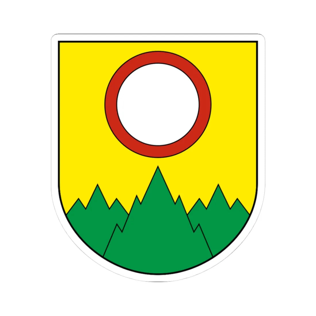 Muriaux-blazon (Switzerland) (Coat of Arms) STICKER Vinyl Kiss-Cut Decal 3 Inch White - The Sticker Space