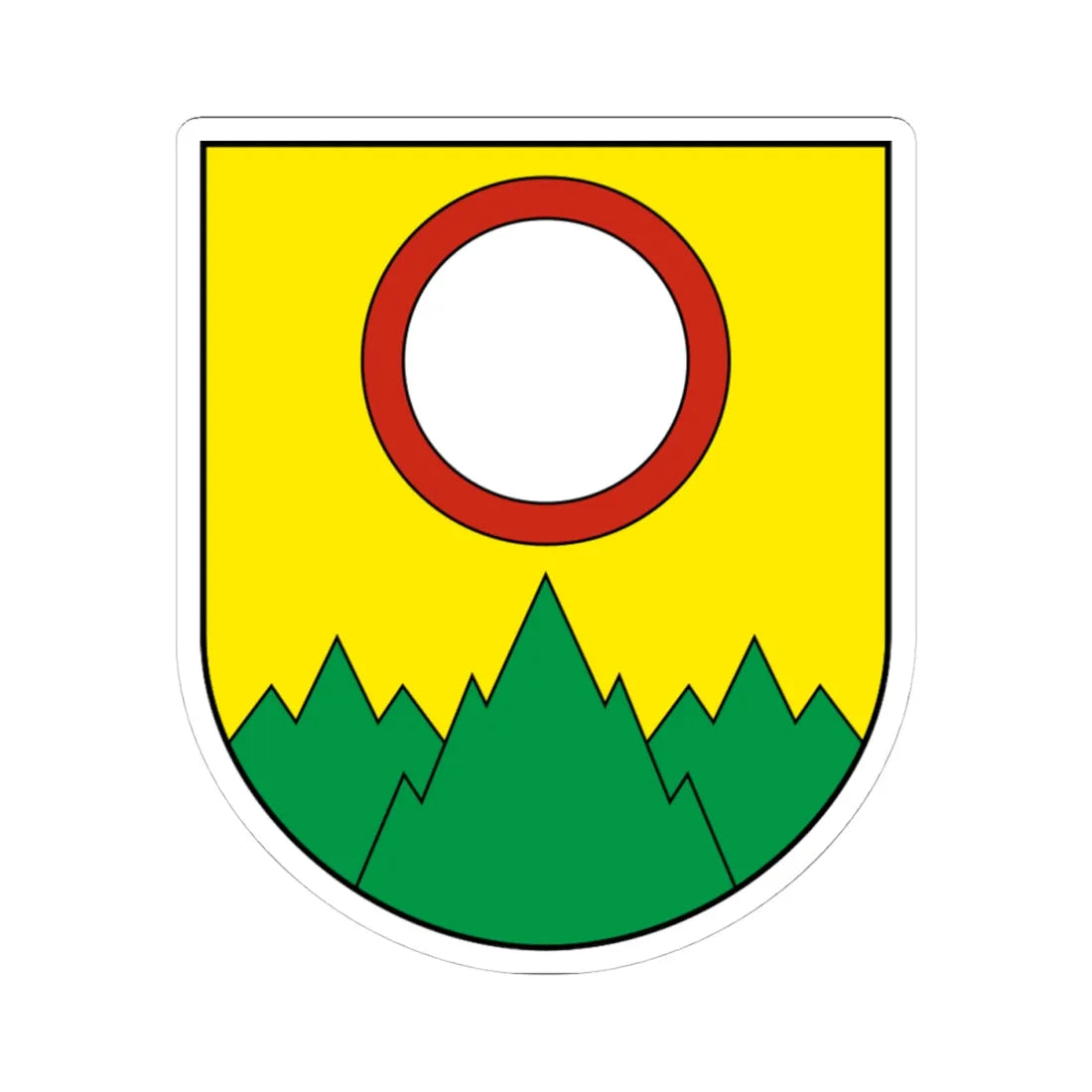 Muriaux-blazon (Switzerland) (Coat of Arms) STICKER Vinyl Kiss-Cut Decal 4 Inch White - The Sticker Space