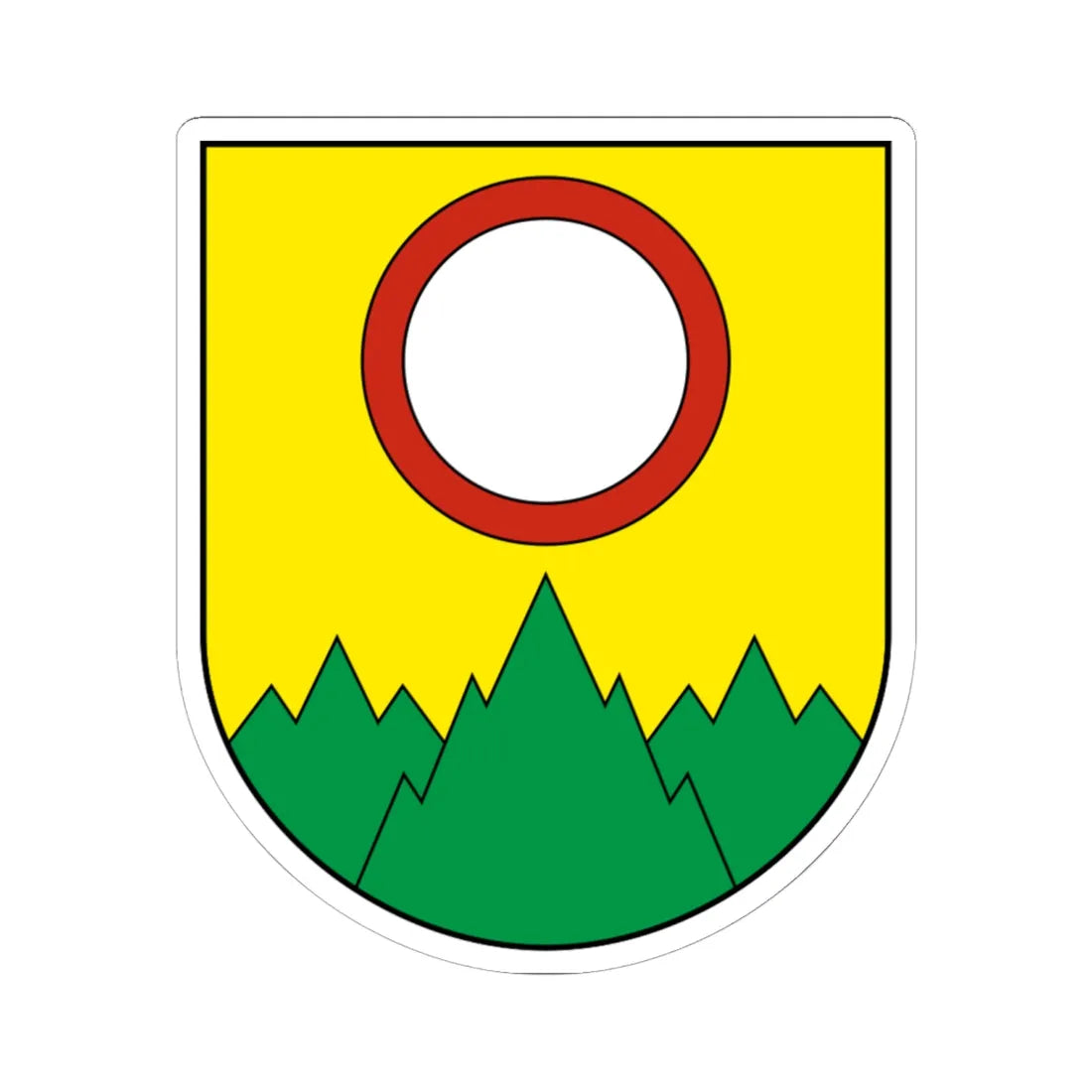 Muriaux-blazon (Switzerland) (Coat of Arms) STICKER Vinyl Kiss-Cut Decal 6 Inch White - The Sticker Space