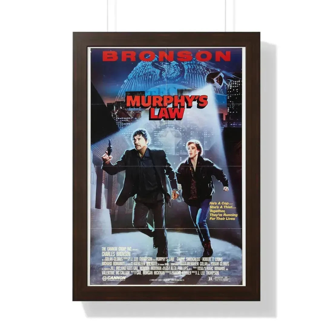 MURPHY'S LAW 1986 - Framed Movie Poster 16″ x 24″ Walnut - The Sticker Space