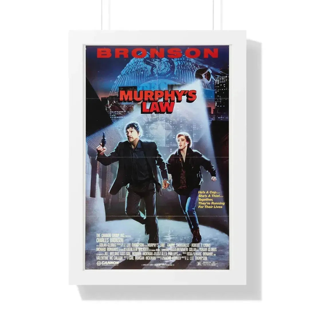 MURPHY'S LAW 1986 - Framed Movie Poster 16″ x 24″ White - The Sticker Space