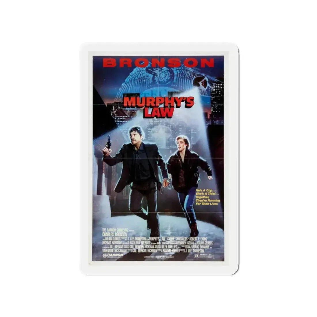 MURPHY'S LAW 1986 Movie Poster - Refrigerator Magnet 2 Inch Die-Cut - The Sticker Space