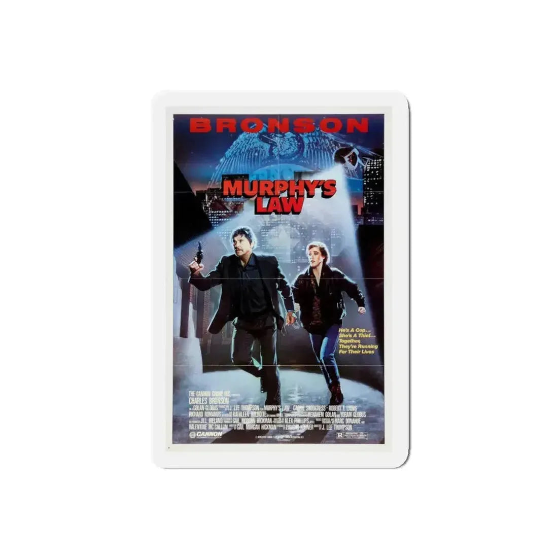 MURPHY'S LAW 1986 Movie Poster - Refrigerator Magnet 5 Inch Die-Cut - The Sticker Space