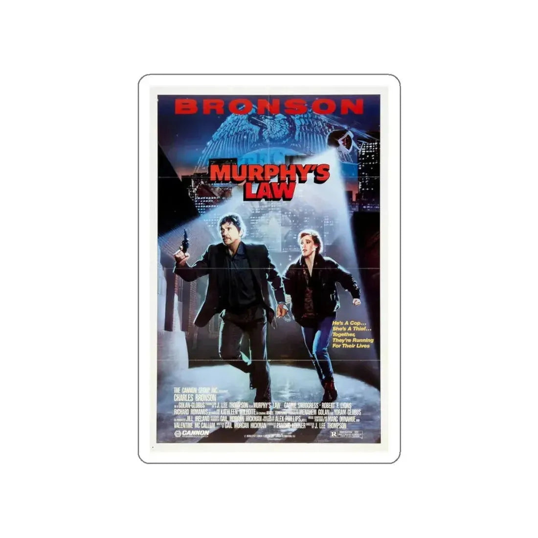 MURPHY'S LAW 1986 Movie Poster STICKER Vinyl Die-Cut Decal 5 Inch - The Sticker Space
