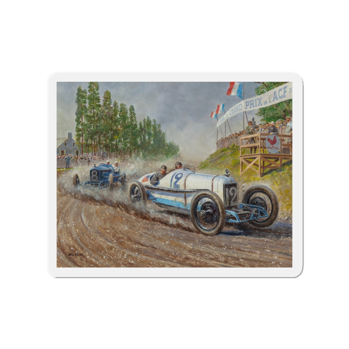 Murphy Winds Grand Prix (Magazine Illustration) Refrigerator Magnet-3" x 3"-The Sticker Space