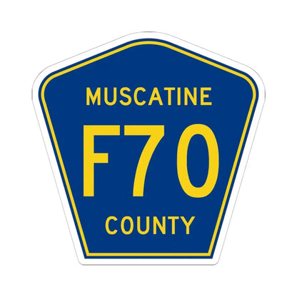 Muscatine County Route F70 IA (Iowa) (Road Sign) STICKER Vinyl Kiss-Cut Decal 6 Inch White - The Sticker Space