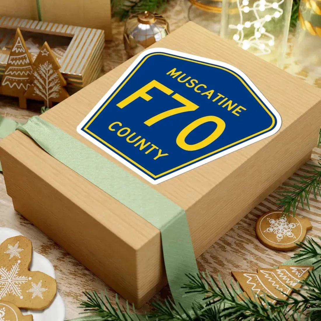 Muscatine County Route F70 IA (Iowa) (Road Sign) STICKER Vinyl Kiss-Cut Decal - The Sticker Space