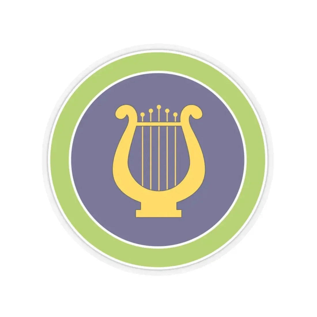 Music (Boy Scout Merit Badge) STICKER Vinyl Kiss-Cut Decal 3 Inch Transparent - The Sticker Space