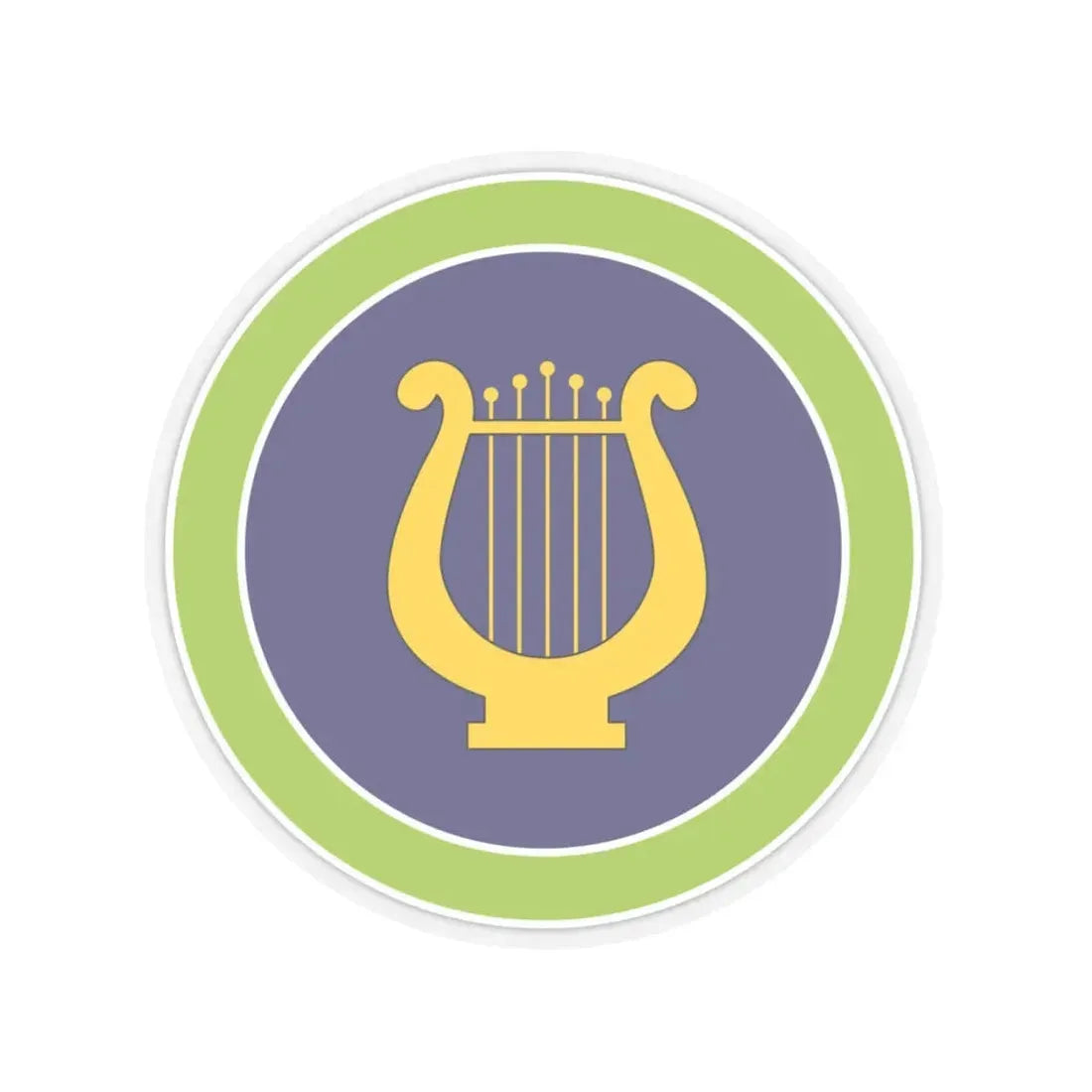 Music (Boy Scout Merit Badge) STICKER Vinyl Kiss-Cut Decal 4 Inch Transparent - The Sticker Space