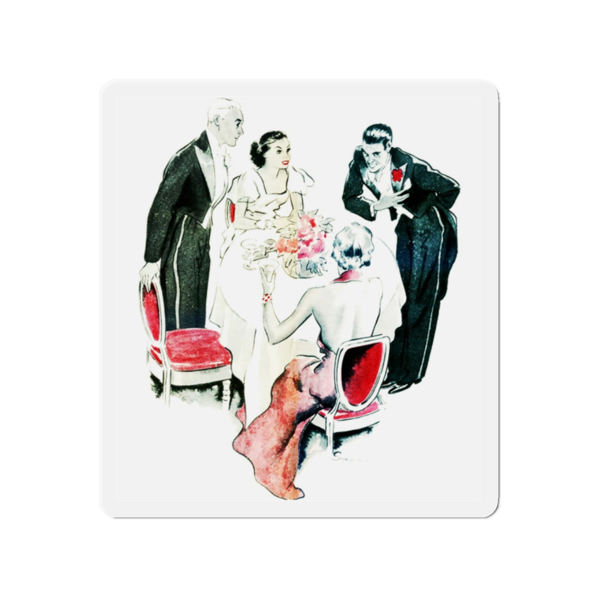 Music in His Feet, Liberty magazine, December 19, 1936 (Magazine Illustration) Refrigerator Magnet-2" x 2"-The Sticker Space