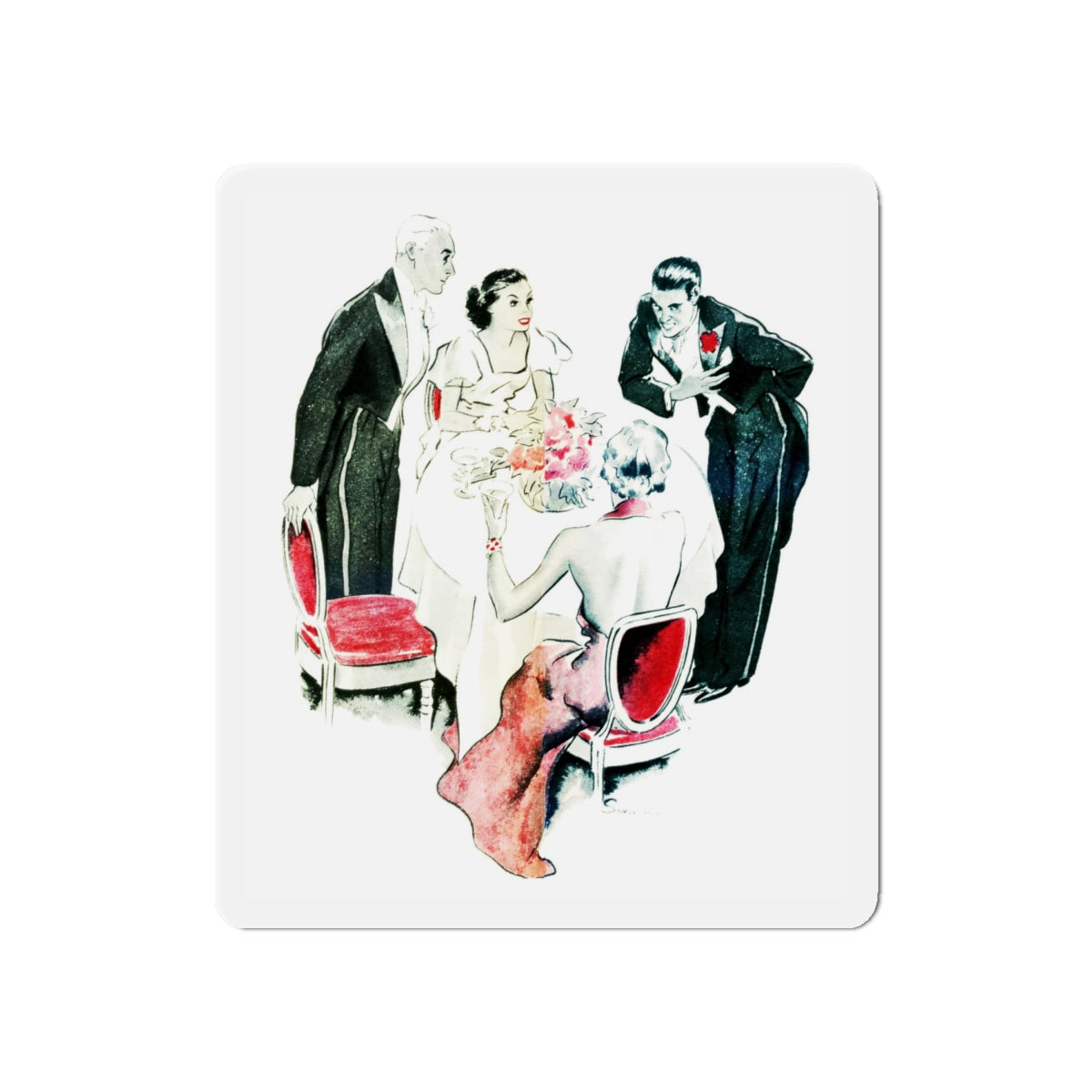 Music in His Feet, Liberty magazine, December 19, 1936 (Magazine Illustration) Refrigerator Magnet-6 × 6"-The Sticker Space