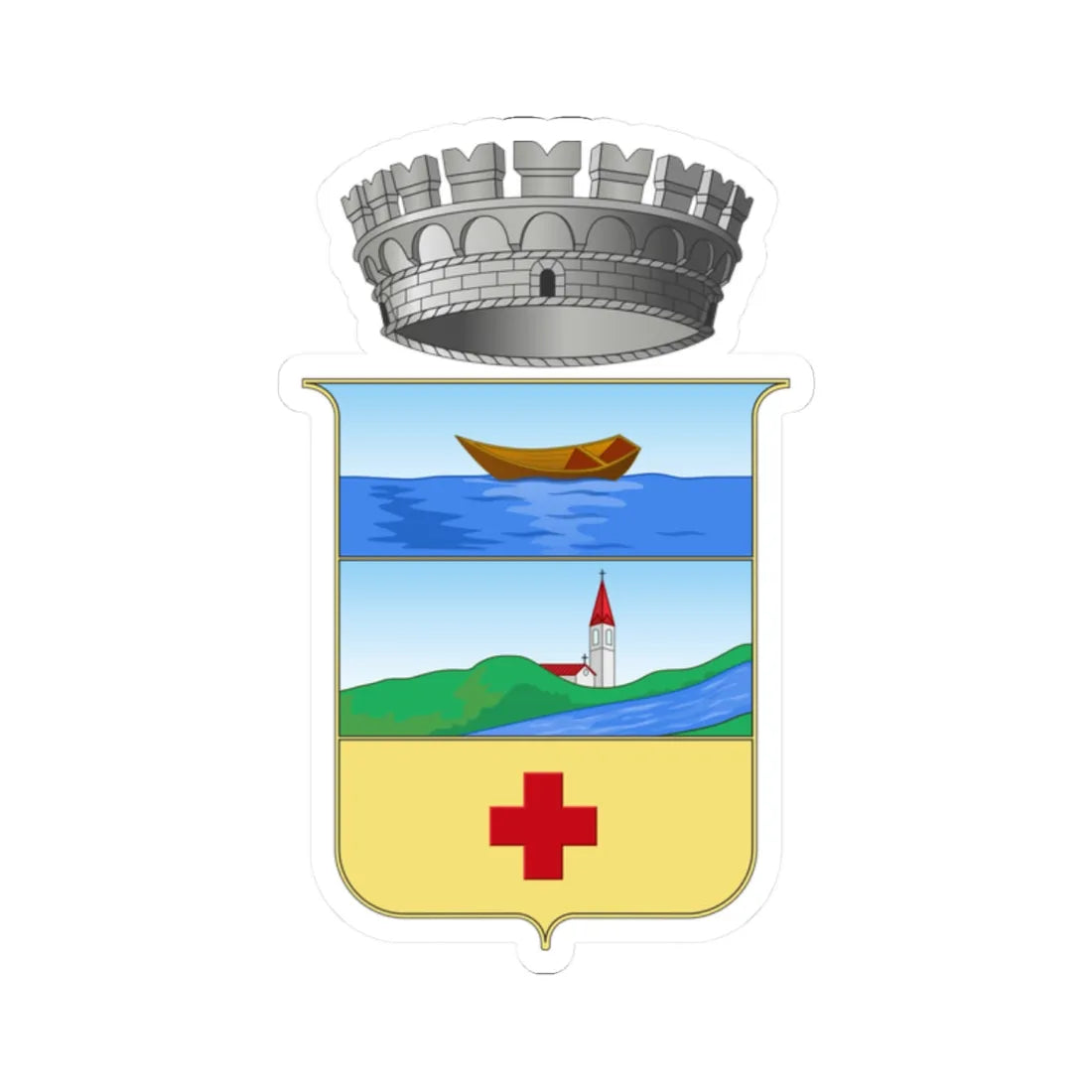 Musile di Piave-Stemma vecchio (Italy) (Coat of Arms) STICKER Vinyl Kiss-Cut Decal 2 Inch White - The Sticker Space