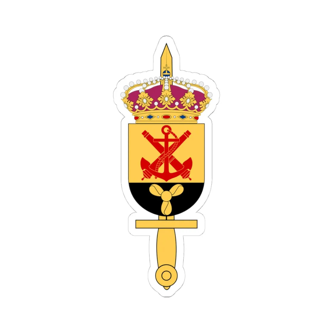 Muskö örlogsvarv vapen (Sweden) (Coat of Arms) STICKER Vinyl Kiss-Cut Decal 4 Inch White - The Sticker Space