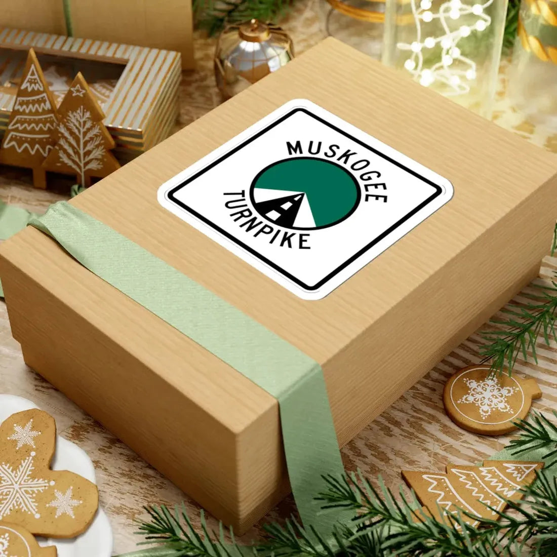 Muskogee Turnpike (Oklahoma) (Road Sign) STICKER Vinyl Kiss-Cut Decal - The Sticker Space