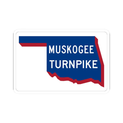 Muskogee Turnpike shield old (Oklahoma) (Road Sign) STICKER Vinyl Kiss-Cut Decal 2 Inch White - The Sticker Space