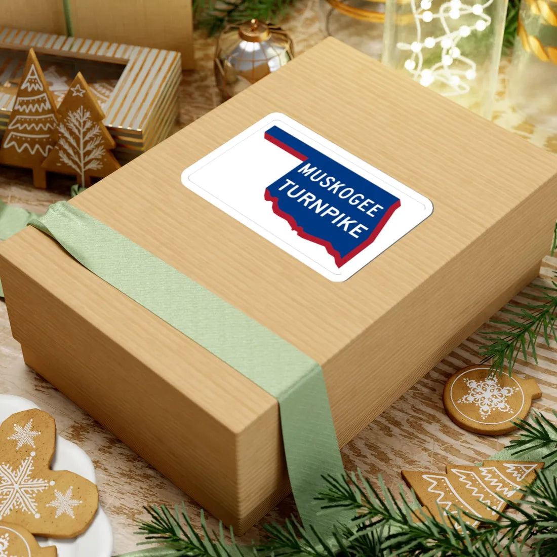 Muskogee Turnpike shield old (Oklahoma) (Road Sign) STICKER Vinyl Kiss-Cut Decal - The Sticker Space