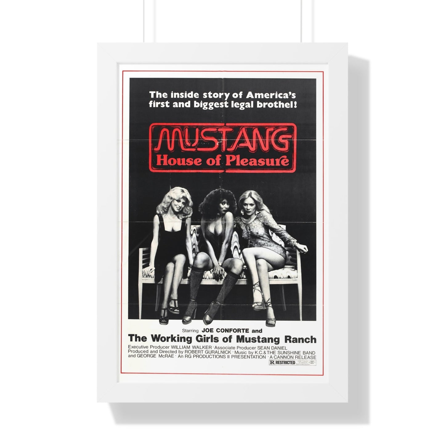 MUSTANG HOUSE OF PLEASURE 1977 - Framed Movie Poster-16″ x 24″-The Sticker Space