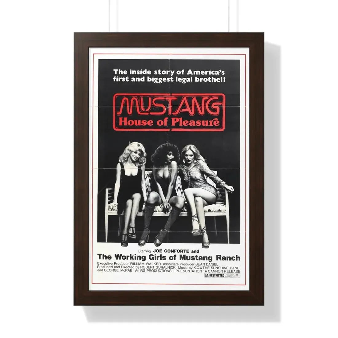 MUSTANG HOUSE OF PLEASURE 1977 - Framed Movie Poster - The Sticker Space