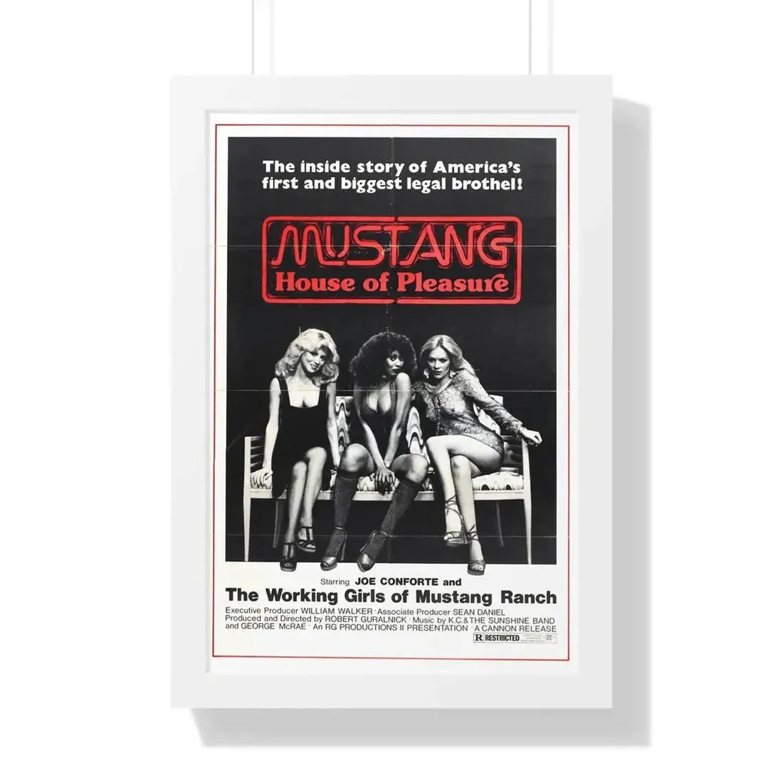 MUSTANG HOUSE OF PLEASURE 1977 - Framed Movie Poster - The Sticker Space