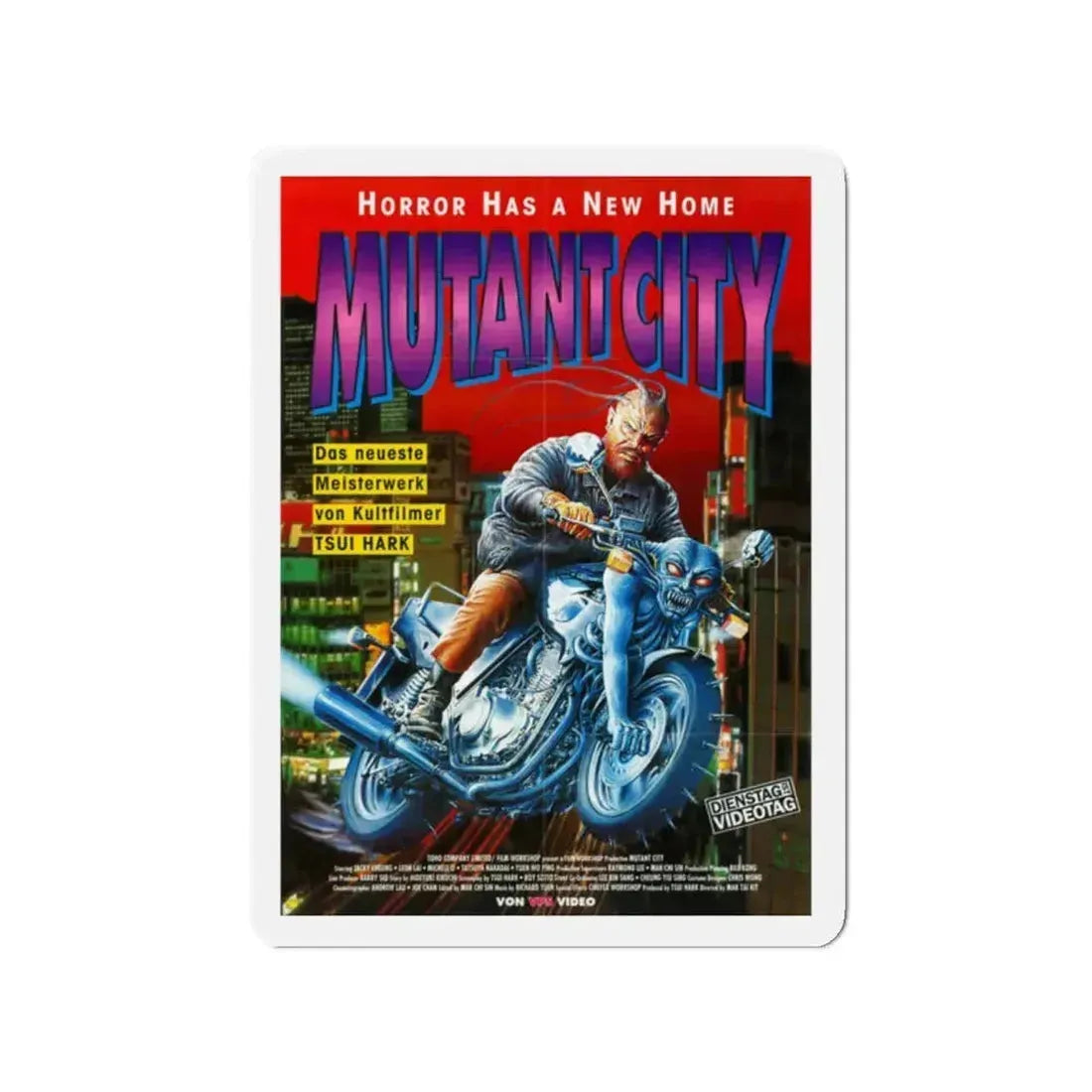 MUTANT CITY (WICKED CITY) 1992 Movie Poster - Refrigerator Magnet 2 Inch Die-Cut - The Sticker Space