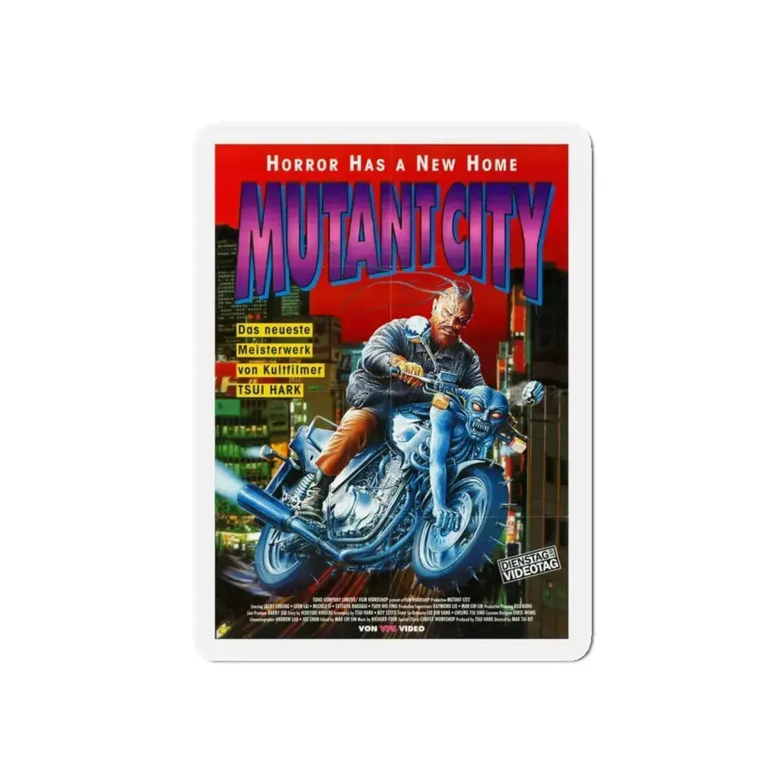 MUTANT CITY (WICKED CITY) 1992 Movie Poster - Refrigerator Magnet 4 Inch Die-Cut - The Sticker Space