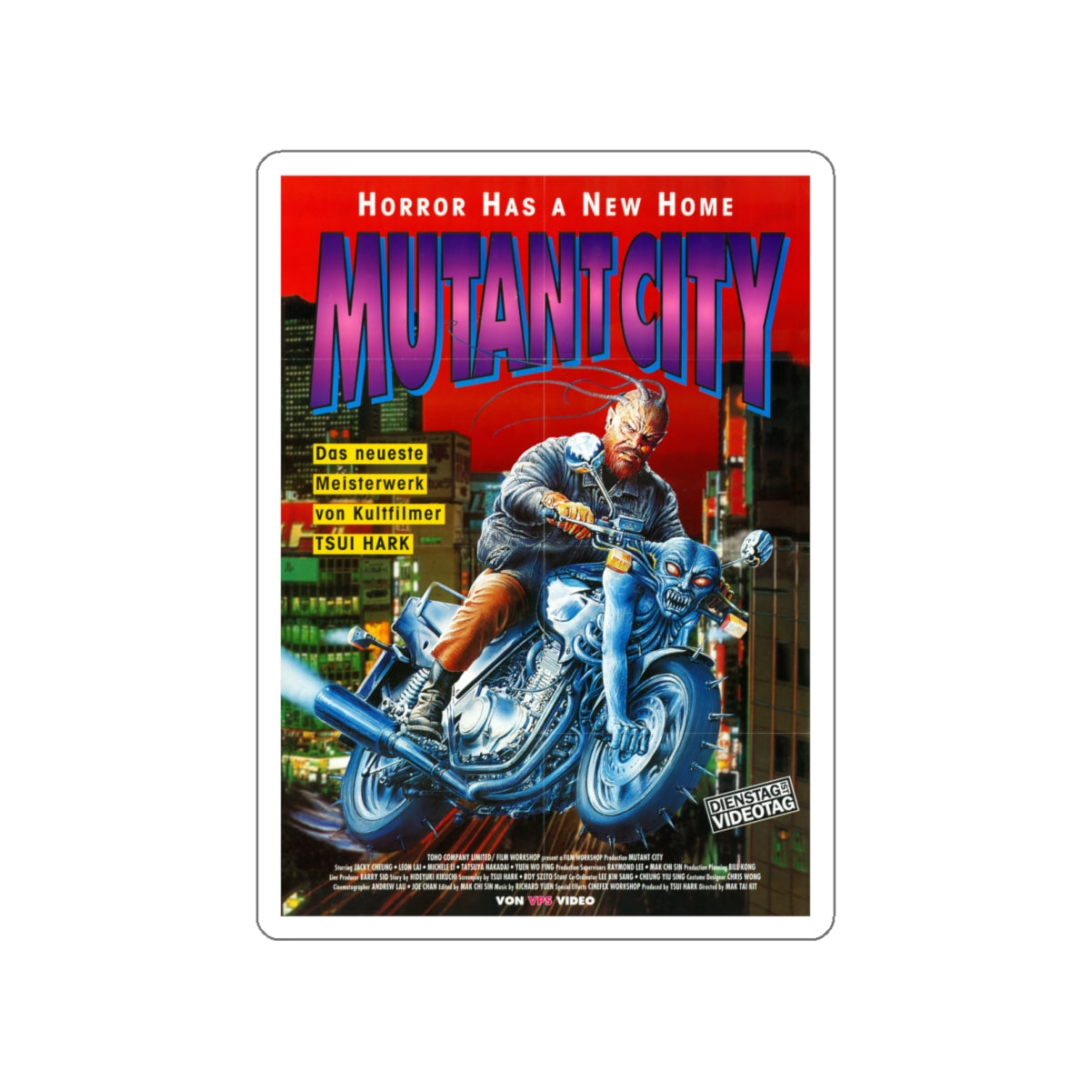 MUTANT CITY (WICKED CITY) 1992 Movie Poster STICKER Vinyl Die-Cut Decal-4 Inch-The Sticker Space