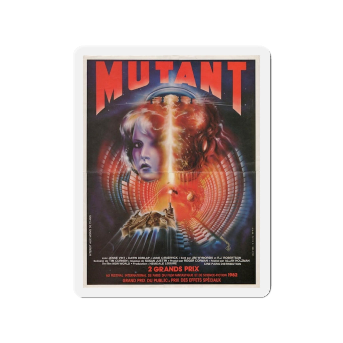 MUTANT (FORBIDDEN WORLD) FRENCH 1982 Movie Poster - Refrigerator Magnet-2" x 2"-The Sticker Space