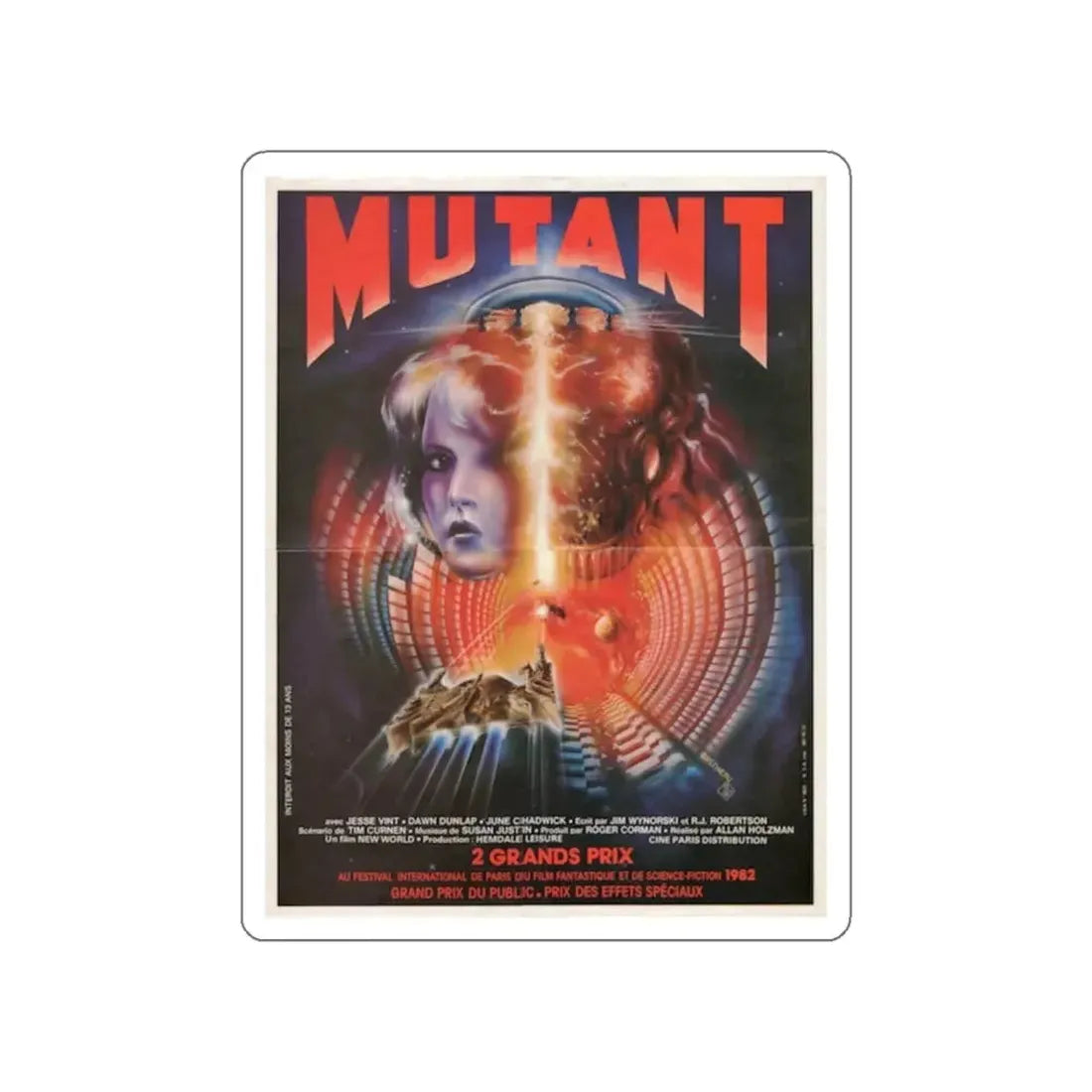 MUTANT (FORBIDDEN WORLD) FRENCH 1982 Movie Poster STICKER Vinyl Die-Cut Decal 4 Inch - The Sticker Space