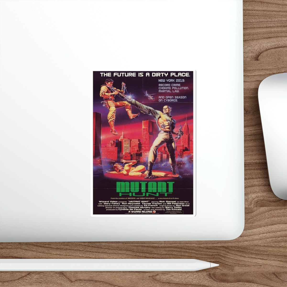 MUTANT HUNT 1987 Movie Poster STICKER Vinyl Die-Cut Decal-The Sticker Space