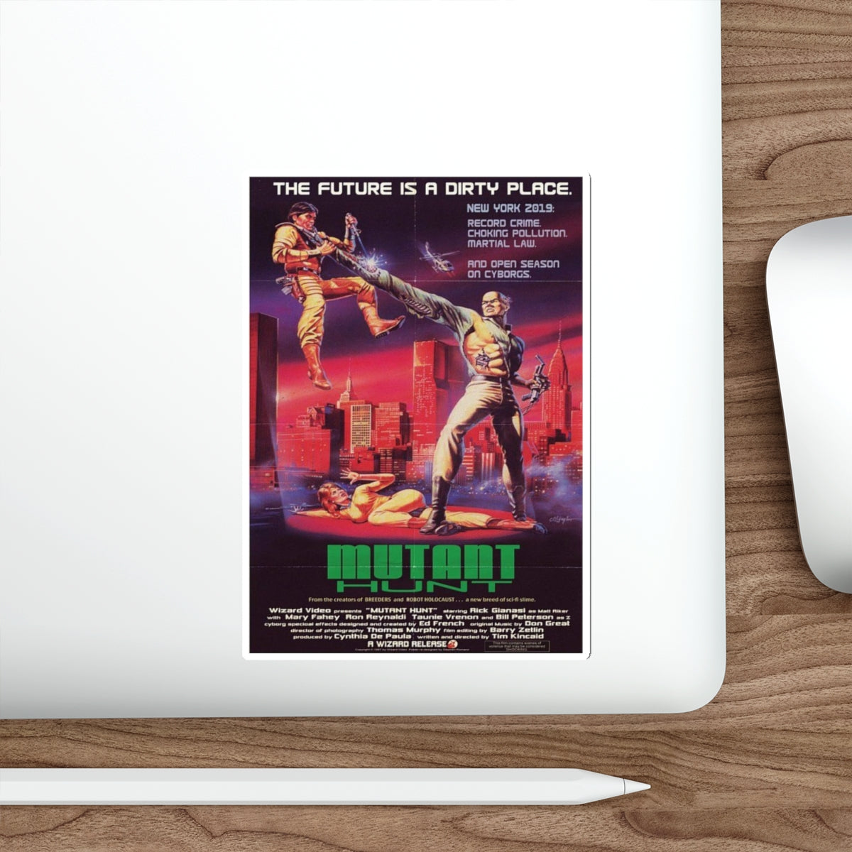 MUTANT HUNT 1987 Movie Poster STICKER Vinyl Die-Cut Decal-The Sticker Space