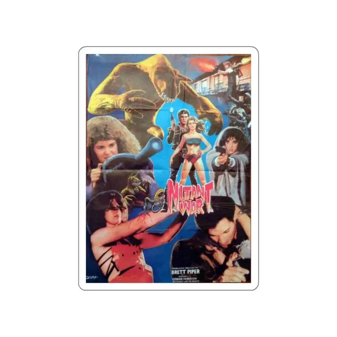 MUTANT WAR 1988 Movie Poster STICKER Vinyl Die-Cut Decal - The Sticker Space