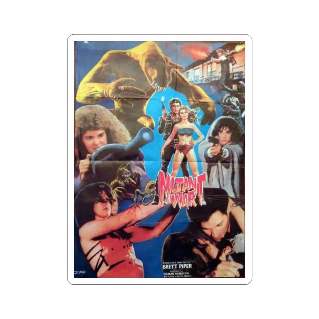 MUTANT WAR 1988 Movie Poster - STICKER Vinyl Kiss-Cut Decal 4 Inch White - The Sticker Space