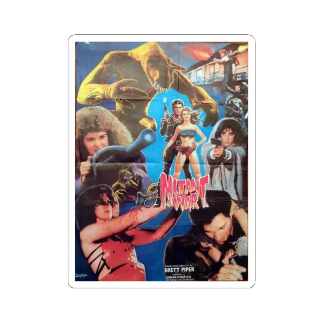 MUTANT WAR 1988 Movie Poster - STICKER Vinyl Kiss-Cut Decal 6 Inch White - The Sticker Space
