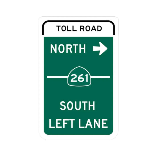 MUTCD-CA G77A Toll (California) (Road Sign) STICKER Vinyl Kiss-Cut Decal 2 Inch White - The Sticker Space
