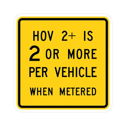 MUTCD-CA SW54C (California) (Road Sign) STICKER Vinyl Kiss-Cut Decal 3 Inch White - The Sticker Space