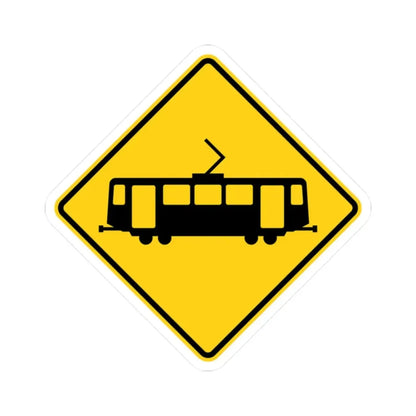 MUTCD-CA W82 (California) (Road Sign) STICKER Vinyl Kiss-Cut Decal 2 Inch White - The Sticker Space