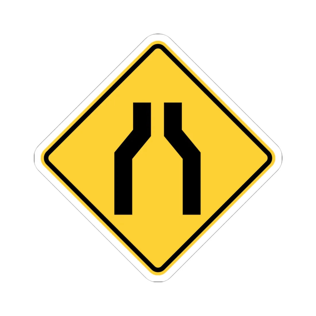 MUTCD-NY NYW3-11 (New York) (Road Sign) STICKER Vinyl Kiss-Cut Decal 4 Inch White - The Sticker Space