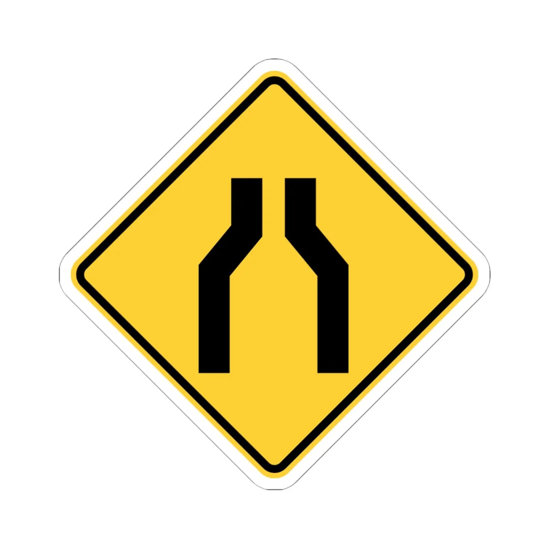 MUTCD-NY NYW3-11 (New York) (Road Sign) STICKER Vinyl Kiss-Cut Decal 6 Inch White - The Sticker Space