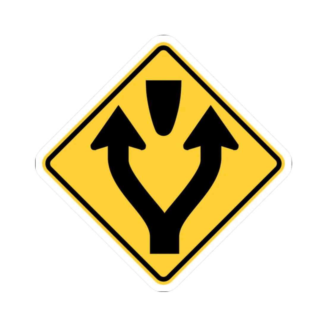 MUTCD-NY NYW3-4 (New York) (Road Sign) STICKER Vinyl Kiss-Cut Decal 2 Inch White - The Sticker Space