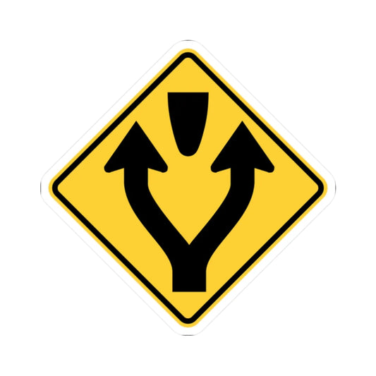 MUTCD-NY NYW3-4 (New York) (Road Sign) STICKER Vinyl Kiss-Cut Decal 2 Inch White - The Sticker Space