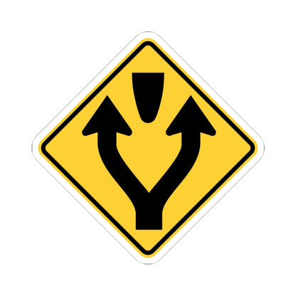 MUTCD-NY NYW3-4 (New York) (Road Sign) STICKER Vinyl Kiss-Cut Decal 4 Inch White - The Sticker Space