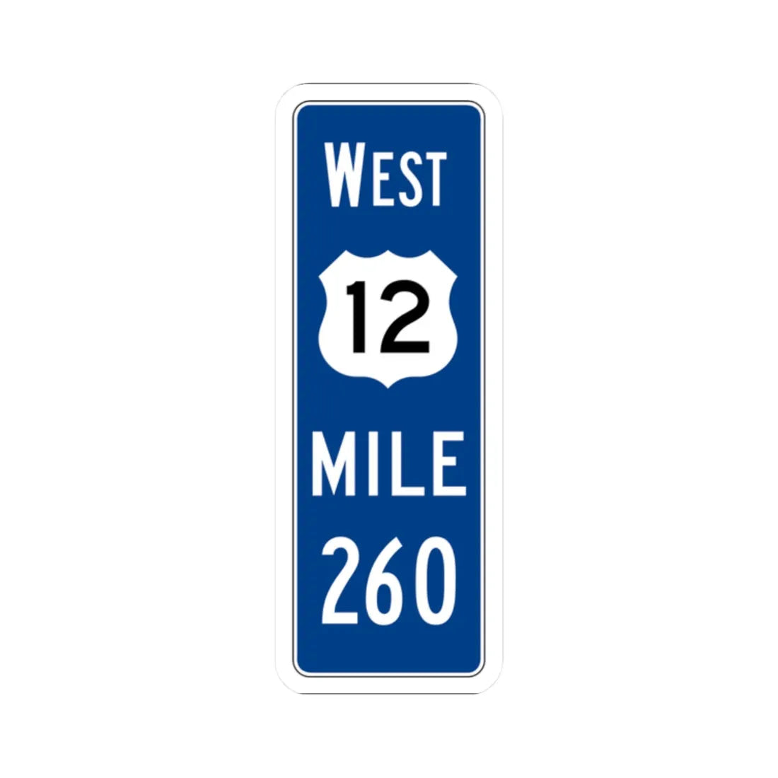 MUTCD-OH D10-4 (Ohio) (Road Sign) STICKER Vinyl Kiss-Cut Decal 2 Inch White - The Sticker Space
